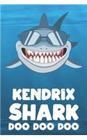 Kendrix - Shark Doo Doo Doo: Blank Ruled Name Personalized & Customized Shark Notebook Journal for Boys & Men. Funny Sharks Desk Accessories Item for Writing Primary / Kindergar