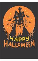 Notebook 6x9 Dot Grid: Meerkats Happy Halloween Gift