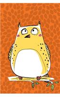 Notebook: Cute Owl Themed Notebook - Orange and Yellow Journal or Diary or Owl Lover Friend - Write Thoughts Ideas Take Notes - 6x9 with 120 Pages of Wide Rul