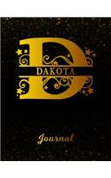 Dakota Journal: Letter D Personalized First Name Personal Writing Diary Black Gold Glittery Space Effect Cover Daily Diaries for Journalists & Writers Note Taking W