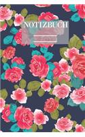 Notizbuch Garten Muster Pattern Pflanzen Blumen Pflanze Flower Blüte Rose Pink