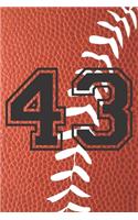 43 Journal: A Football Jersey Number #43 Forty Three Notebook For Writing And Notes: Great Personalized Gift For All Players, Coaches, And Fans (Brown Leather B