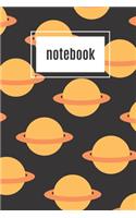 Planet print orange notebook