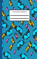Composition Notebook: A Cute Butterfly Patterned College Ruled Lined Journal. 8.5 x 11" College Ruled Blank Lined Notebook for Teens Kids Students Girls Adults. Home Scho
