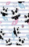 Notizbuch Meerjungpandas: Schwimmende Pandas Notizbuch modernes und auffälliges Notizbuch kariert 120 karierte Seiten Din A5 perfekt als Notizheft, Tagebuch und Journal Gesch
