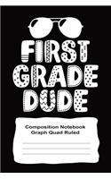 First Grade Composition Notebook Graph Paper For Boys 120 Pages Quad Ruled