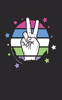 Hippy Peace hand Sign Notebook: Notebook / 6x9 Zoll / 120 dotted Pages
