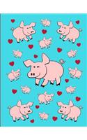 I Love Pigs Notebook Journal 150 College Ruled Pages 8.5 X 11