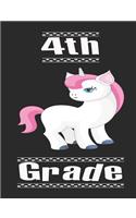 4th Grade: Unicorn 7.44 X 9.69 100 Pages 50 Sheets Composition Notebook College Ruled Book Cutey