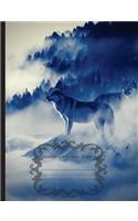 White Wolf Mystical Winter - Composition Notebook