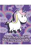 My Unicorn Sketchbook: Blank Unlined Doodle Book V36