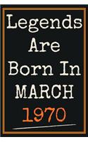 Legends Are Born in March 1970 Notebook