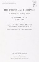Preces and Responses: (Church Music Society publications)