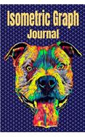 Isometric Graph Journal: Equilateral Triangles Portable Notebook, 100 Pages, Vibrant Pitbull Dog Cover, 6 x 9 inches (15 x 23 cm)