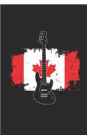 Canada Flag - Bass Guitar: Blank Lined Notebook / Journal (6 X 9) - Gift Idea For All Canadian