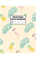 Blank Sheet Music Notebook: Easy Blank Staff Manuscript Book Large 8.5 X 11 Inches Musician Paper Wide 12 Staves Per Page for Piano, Flute, Violin, Guitar, Trumpet, Drums, Cell