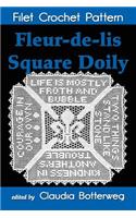 Fleur-de-lis Square Doily Filet Crochet Pattern