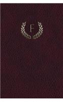 Monogram "F" Notebook: 150 page Journal Diary Notebook