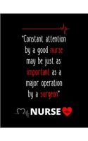 Constant Attention By A Good Nurse May Be Just As Important As A Major Operation By A Surgeon Nurse