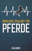 Kalender: 2020 A5 1 Woche 2 Seiten - 110 Seiten - Mein Herz schlägt für Pferde