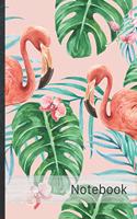 Notebook: blank Notebook - Over 100 blank pages - Design "105 Flamingos" - Size 6 x 9 inches - Perfect for Sketching, Drawing, Bullet Journaling, To-Do List, 
