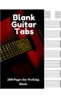 Blank Guitar Tabs: 200 Pages of Guitar Tabs with Six 6-line Staves and 7 blank Chord diagrams per page. Write Your Own Music. Music Composition, Guitar Tabs 8.5x11