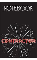 CONTRACTOR Notebook, Simple Design: Notebook /Journal Gift, Simple Cover Design,100 pages, 6x9, Soft cover, Mate Finish