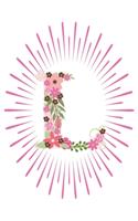 L: Initial L Monogram Notebook Journal Gift Pink Floral letter design