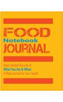 Food Journal Notebook - Keep Detailed Records of What You Eat & When - A Blank Journal For Your Health