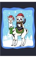 Merry Christmas Alpaca Llama Panda: Merry Christmas Funny Animal Wish List Lined Journal