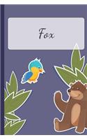 Fox: Personalized Notebooks - Sketchbook for Kids with Name Tag - Drawing for Beginners with 110 Dot Grid Pages - 6x9 / A5 size Name Notebook - Perfect a