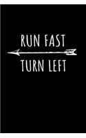 Run Fast Turn Left: Weekly Planner 2020 6x9 - Track and Field Runner Notebook I Running Sprinter Sports Gift