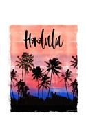 Honolulu: Oahu Hawaiian Christmas Notebook With Lined College Ruled Paper For Taking Notes. Stylish Tropical Travel Journal Diary 8.5 x 11 Inch Soft Cover. Fo