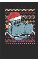 Ugly Christmas - Hippo: Blank Lined Notebook / Journal (6 X 9 -120 Pages) - Ugly Christmas Gift Idea