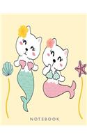 Notebook: Meowmaid on cream cover and Dot Graph Line Sketch pages, Extra large (8.5 x 11) inches, 110 pages, White paper, Sketch, Draw and Paint