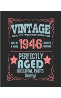 Vintage Quality Without Question One of a Kind 1946 Limited Edition Perfectly Aged Original Parts Mostly: 2019 Planners for 1946 Birth Year
