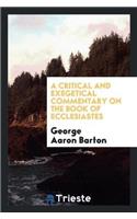 A Critical and Exegetical Commentary on the Book of Ecclesiastes