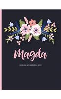 Magda: Floral Personalized Lined Journal with Inspirational Quotes