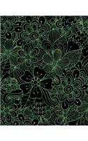 Bullet Journal Notebook Flower Pattern 5: 172 Numbered Pages with 160 Graph Style Grid Pages, 6 Index Pages and 2 Key Pages in Large 8 X 10 Size for Journaling, Writing, Planning or Doodling