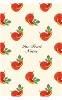 Gac Fruit Notes: 6"x9" Unruled Blank Notebook Watercolor Texture Design Tropical Organic Fruit Pattern Cover. Matte Softcover Note Book Journal