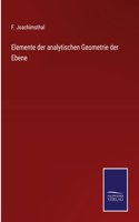 Elemente der analytischen Geometrie der Ebene