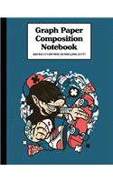 Graph Paper Composition Notebook Quad Rule 5x5 Grid Paper - 150 Sheets (Large, 8.5 x 11"): Wolf Skater