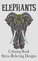 Elephants Coloring Book Stress Relieving Designs