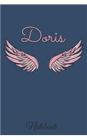 Doris Notebook: A beautiful personalized angel wings soft cover notebook with 100 lined pages in 6x9 inch format. Personal Diary Personalized Journal Customized Jou