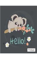Notebook a madoo: Hello Koala cover and Dot Graph Line Sketch pages, Extra large (8.5 x 11) inches, 110 pages, White paper, Sketch, Notebook journal(1 Hello Koala Notebook)