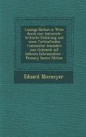 Lessings Nathan Se Weise Durch Eine Historisch-Kritische Einleitung Und Einen Fortlaufenden Commentar Besonders Zum Gebrauch Auf Hoheren Lehranstalten
