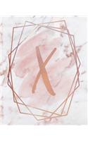 Letter X Lined Journal