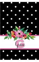 Grace: Personalized Journal with Name and Monogram Initial with Lined and Dot Grid Pages