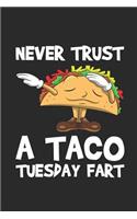 Never Trust a Taco Tuesday Fart: Blank Lined Notebook, Journal or Diary