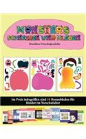 Druckbare Vorschulprodukte: (20 vollfarbige Kindergarten-Arbeitsblätter zum Ausschneiden und Einfügen - Monster)(50 Druckbare Vorschulprodukte)